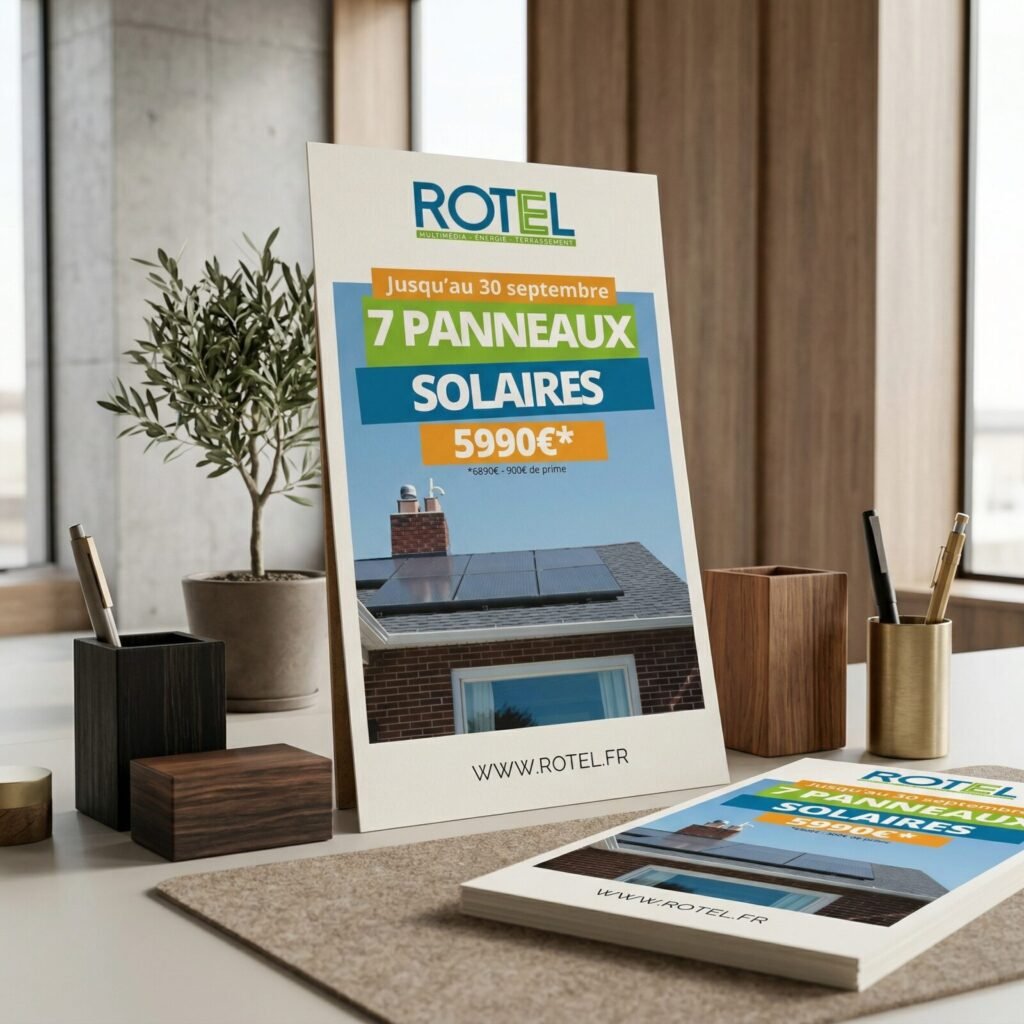 Rotel, flyer promotionnel panneaux solaires
